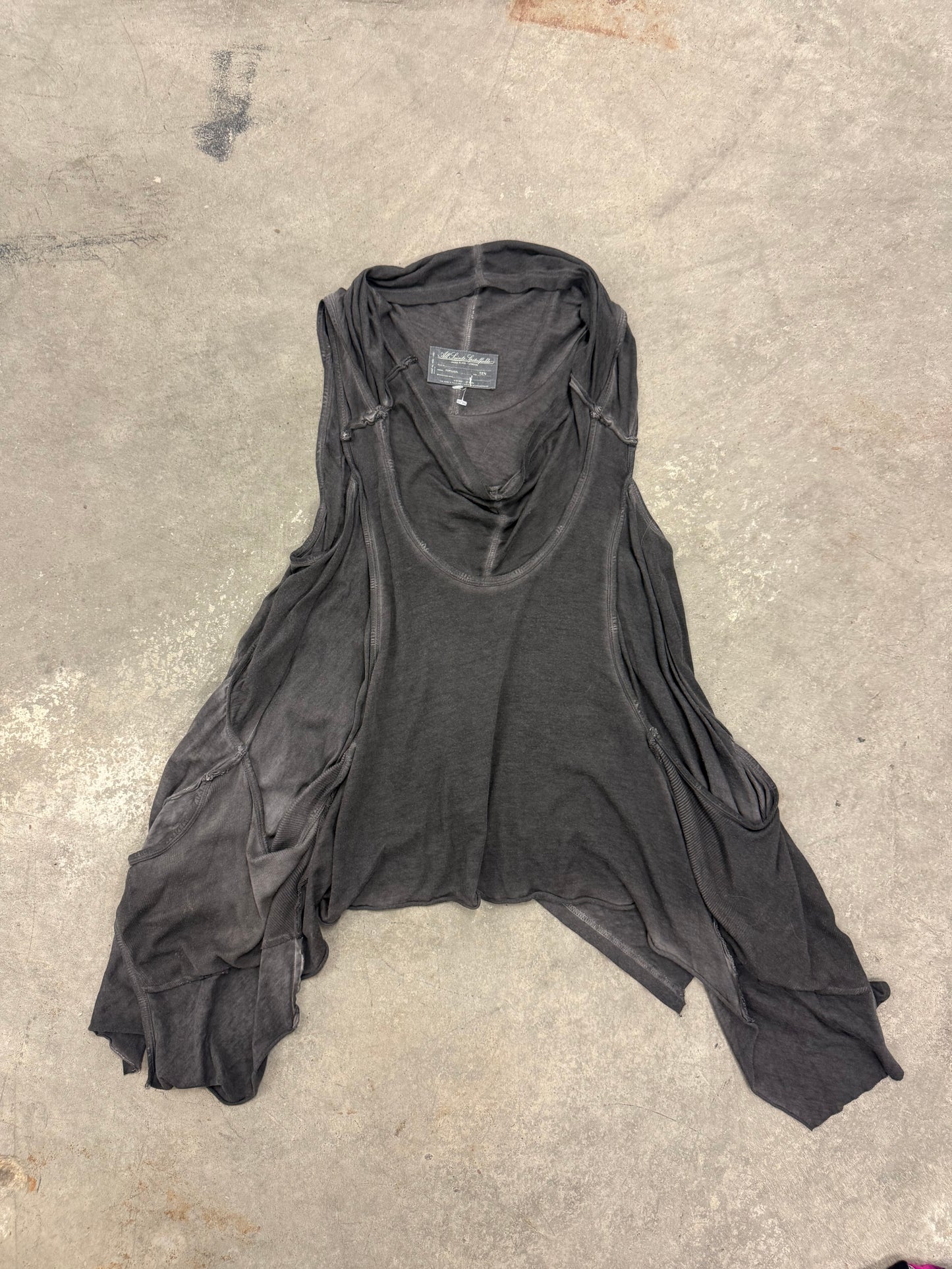 All Saints Charcoal Drape Top