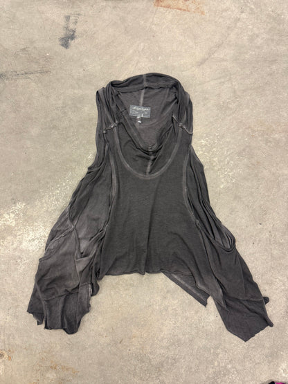 All Saints Charcoal Drape Top